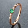 Emerald Plated 18K Rose Gold Ring Rings 18