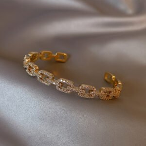 Real Gold Electroplated Zircon Chain Light Luxury High Sense Girlfriends’ Bracelet Bracelets
