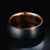 Hot sale Fashion Mens Black Stainless steel Ring With Rose Gold Color Male Ring 8mm Wedding Jewelry Dropshipping Rings 9