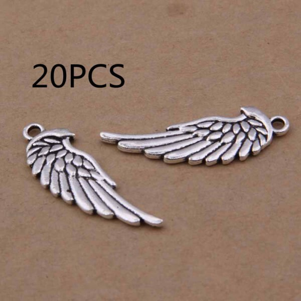 Antique Silver Double-sided Wings Small Pendant Jewelry Accessories Necklaces 5