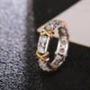 Women’s Gold Plated Sepia Set Zircon Ring Rings 22
