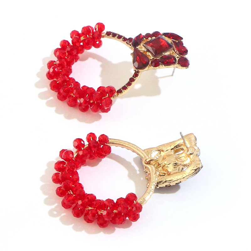 Fashion Earrings Retro Colored Diamond Exaggerated Round Earrings Earrings 6 Fashion Earrings Retro Colored Diamond Exaggerated Round Earrings Earrings 6