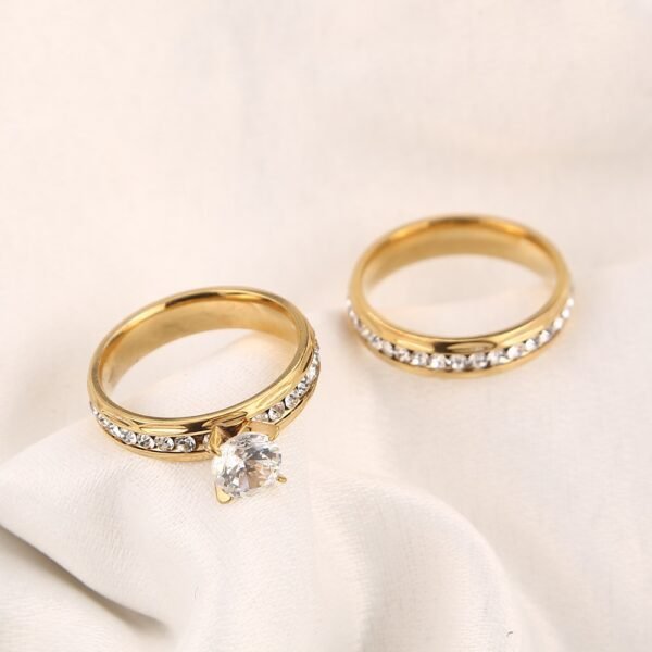 Gold Wedding Rings Stainless Steel Engagement Ring For Women Rings 5
