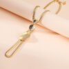 Gold Plated Blade Chain Heavy Metal Sweater Chain Necklaces 10