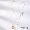 2023 New A-Z Letters Colorful Crystal Necklace Gold Round Stainless Steel Pendant Necklace Necklaces 16