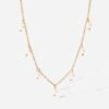 French Elegant INS Style Pearl Tassel Necklace 18K Gold Stainless Steel Necklace Ladies Temperament Collarbone Chain Necklaces 11