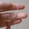 Full Diamond Circle Temperament Japanese And Korean K Gold Clavicle Chain Necklaces 14