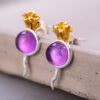 Radish Amethyst Sterling Silver S925 Women’s Stud Earrings Earrings 11 Radish Amethyst Sterling Silver S925 Women’s Stud Earrings Earrings 11