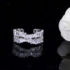 Shining Zircon Rectangle Irregular Gem Ring Rings 9 Shining Zircon Rectangle Irregular Gem Ring Rings 9