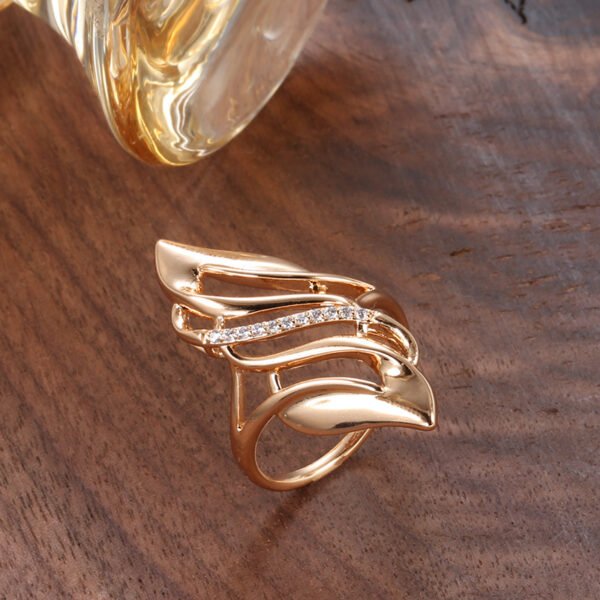 Zircon Rose Gold Hollow Flame Ring For Women Rings 6