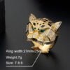Gold And Rhodium Plating Leopard Man Rings 9