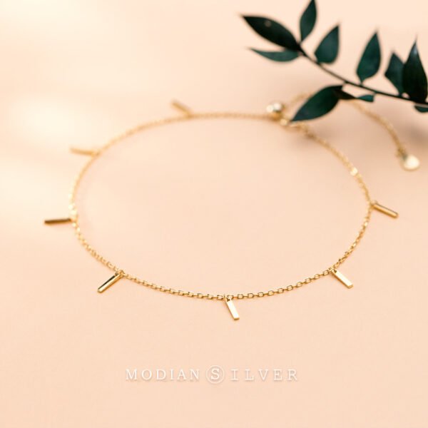 Simple And Colorless Small Strip Colored Gold Feet Chain Accessories 4