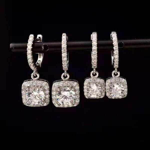 18k White Gold Stud Earrings 50 Minutes Ears Earrings 3