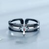 Sterling Silver Couples Cross Adjustable Ring Rings 11
