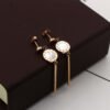 Fashion Small Golden Bean Hanging Roman Numeral Shell Stick Long Rose Gold Earrings Earrings 11