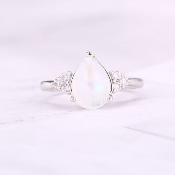 Natural Semi-Precious Moonstone Ring Simple Rings 3