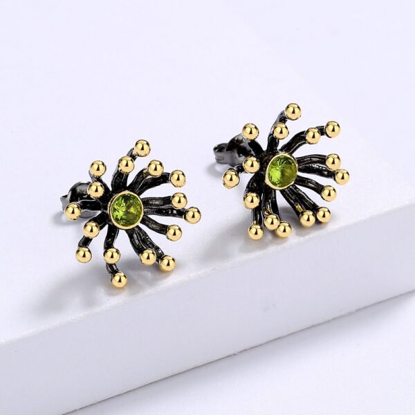 Women’s Black Gold Two-tone Flower Heart Earrings Earrings 6