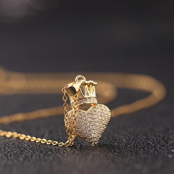 Gold Plated Love Crown Collar Chain Necklaces 6