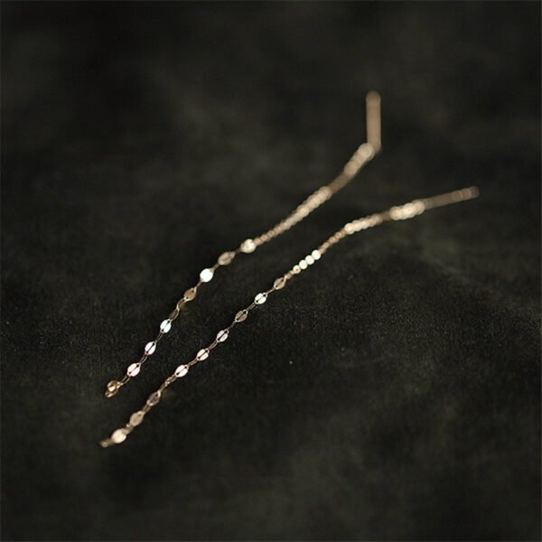 S925 Sterling Silver Plated Shiny Fringe Modified Face Earrings Earrings 5