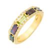 Japanese Retro Style S925 Silver Plating 14K Gold Green Olive Panther Ring Rings 22