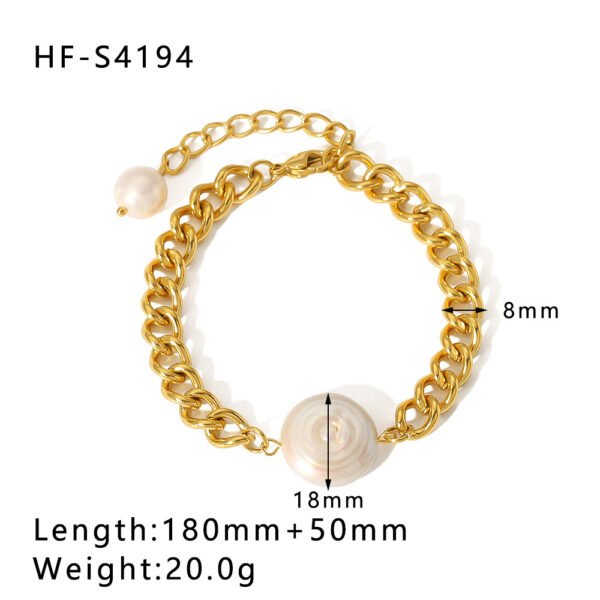 Beach Style Gold Plated Shell OT Buckle Cross Bracelet Cuban Chain Bracelets 6