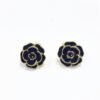 Women’s Fashion Simple Copper-plated Gold Drop Oil Rose Stud Earrings Earrings 14