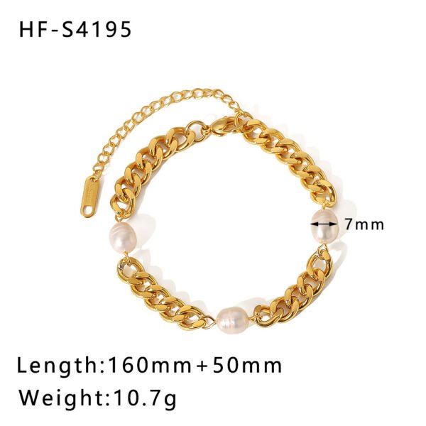 Beach Style Gold Plated Shell OT Buckle Cross Bracelet Cuban Chain Bracelets 7