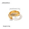 18K Gold Stainless Steel Diamond Dislocation Ring Rings 13