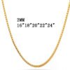Fashion Simple 2MM Box Chain Gold Necklaces 14