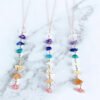 Foreign Trade Color Natural Crystal Gravel Handmade Winding Real Gold Plating Necklac Necklaces 10