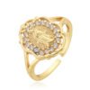 Copper Plating 18K Gold Micro Zircon Ring Rings 12