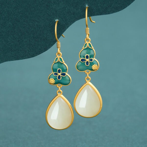 Women’s Fashion Unique Gold-plated Eardrop Pendant Bracelet Ring Suit Earrings 7