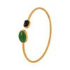 Simple Gold Alloy Inlaid Green Irregular Resin Open-end Bangle Bracelet Bracelets 10