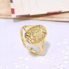 Copper Plating 18K Gold Micro Zircon Ring Rings 17