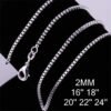 Fashion Simple 2MM Box Chain Gold Necklaces 15