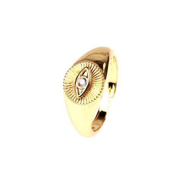 European And American Cold Style 18K Gold-plated Copper Ring Rings 7