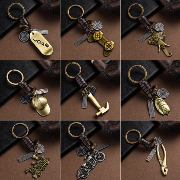 Women’s Fashion Vintage Handwoven Leather Keychain Accessories 5