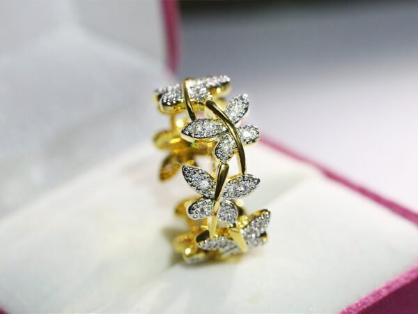 Butterfly Points Female Flower Plated Real Gold Ring OurSpecialSelection 6