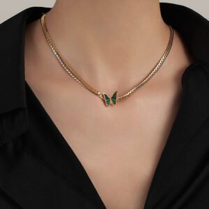 Premium 18k Gold Butterfly Titanium Steel Necklace For Women Necklaces