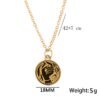 Gold Round Constellations Zodiac Sign Stainless Steel Necklace Necklaces 17