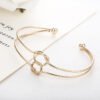 Creative Simple Concentric Knot Braided Double Combination Gold Bracelet Bracelets 9