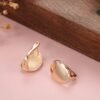 Rose Gold Simple Oval Earrings For Women Earrings 13