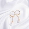 Temperament Long Tassel Pearl Personality c-shaped Metal Natural Small Pearl earring girl Earrings 17