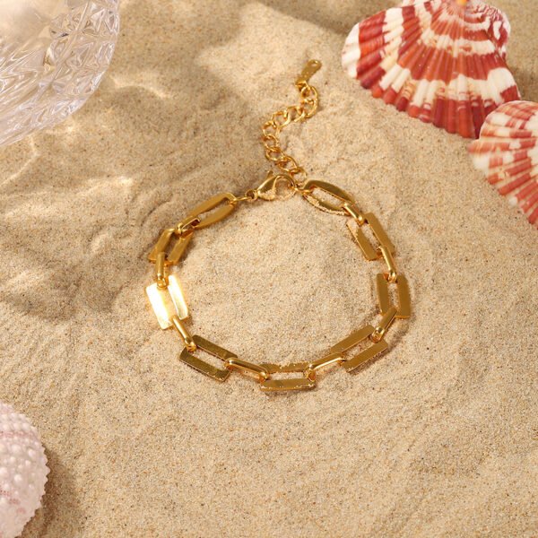 18K Gold-plated Square Chain Bracelet Bracelets 7