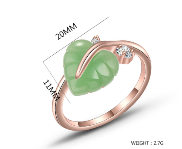 Temperament Heart-shaped Leaf Ring Female Elegant Bracelet Rings 8
