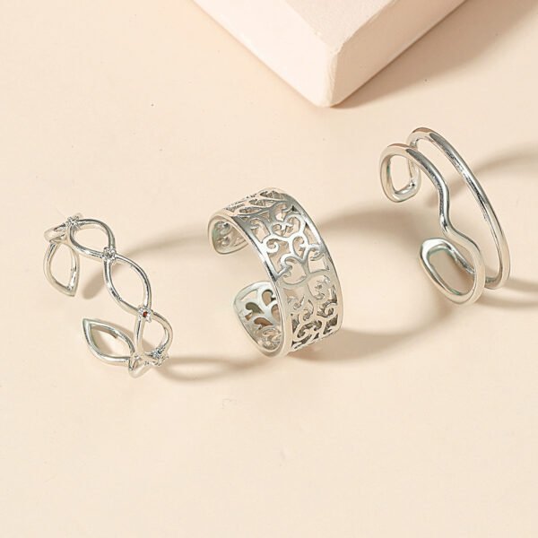 Cold Wind Geometric Ring 3-piece Set Ins Tide Net Red Stack Wear Rings 7