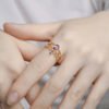 S925 Silver Plated 14k Gold Amethyst Ring Set Rings 8