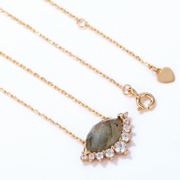 Women’s Gold Natural African Labradorite Geometric Necklace Necklaces 7