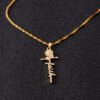 Gold Sunflower Faith Letter Cross Necklace Jewelry Necklaces 11