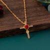 Fashion Rose Flower Cross Necklace Gold Crystal Infinity Anka Pendant Necklaces For Women Religious Jewelry Necklaces 10